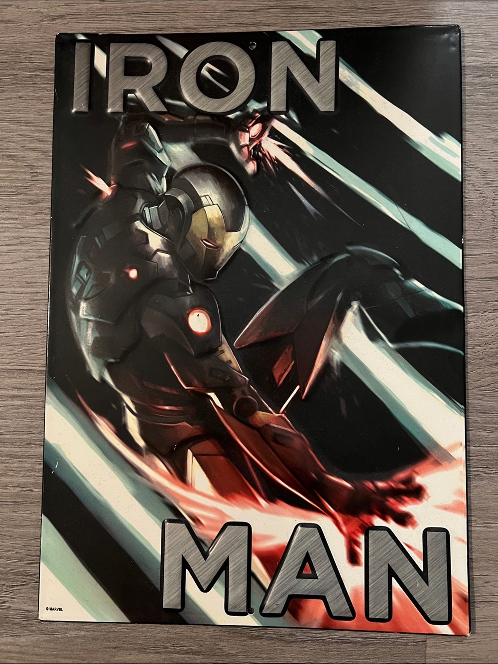 Iron Man Red & Black Graphic Metal Wall Art
